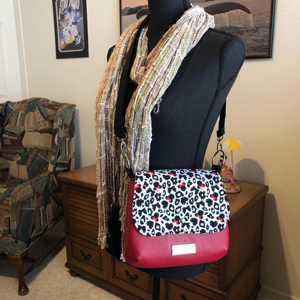 Lilac Messenger Bag - Red Cheetah Mouse