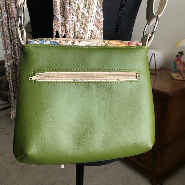 Lilac Messenger Bag - Green Picnic Friends